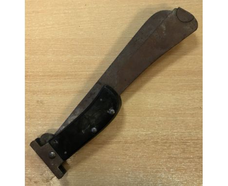 A WWII US Army Air Force survival machete, with folding blade and guard, marked Camillus