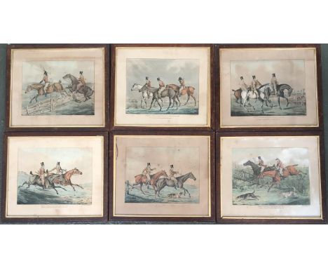 After Henry Alken (1785-1851), six 19th century coloured hunting engravings, each 32x38cm 