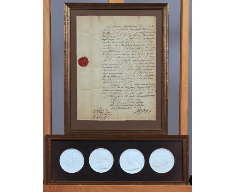 Schriftstück mit der Original-Unterschrift Johann Wolfgang von Goethes(1749 Frankfurt am Main - 1832 Weimar), linksspaltig mi