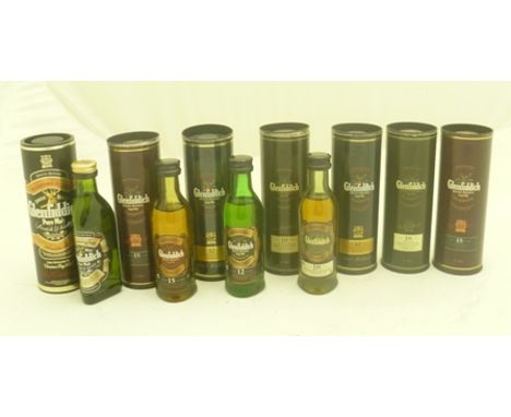 SEVEN GLENFIDDICH 5cl BOTTLES OF SCOTCH WHISKY comprising; Solera Reserve aged 15 years x 2, Ancient Reserve aged 18 years x 