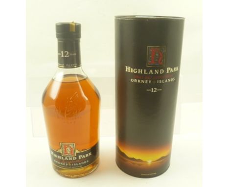 HIGHLAND PARK aged 12 years Single Malt Scotch Whisky, 43% volume, 1 litre in tube box 