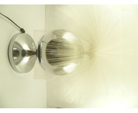 A 20TH CENTURY "FANTASIA PRODUCTS" OF AMERICA CHROME BALL FORM FIBRE OPTIC LAMP, base 40cm high 
