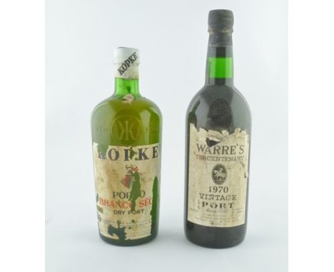 WARRE'S 1970 vintage port, 1 bottle KOPKE Porto Branco Seco Dry White Port, 1 bottle (2) 