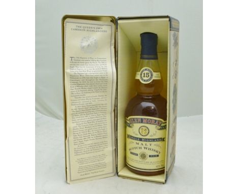 GLEN MORAY SINGLE HIGHLAND MALT SCOTCH WHISKY matured 15 years, 43% vol, 1 x 70cl bottle in presentation tin 