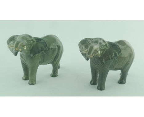 TWO BESWICK CERAMIC FIGURES OF ELEPHANTS 