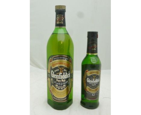 GLENFIDDICH SINGLE MALT SCOTCH WHISKY SPECIAL OLD RESERVE, 43%, 1 x litre bottle and 12 year aged 1 x 35cl bottle 40% (2) 