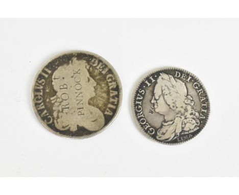 A 1746 George II 'Lima', overmarked shilling, facing left, Lima stamped under bust to signify it is made of silver captured b