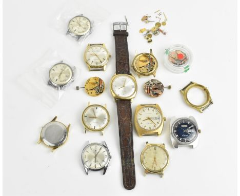 Gents electronic wristwatches and parts to include Sovereign electronic, Belforte, Timex and others A/F 