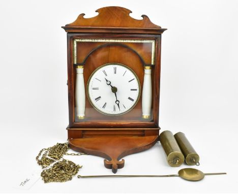 A 19th century German seven day postman's alarm chain driven striking pendulum wall clock.  The cased marked Schreinenwerksta