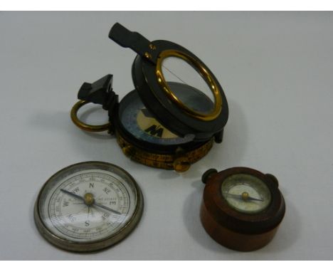 An early 20th century Verners Pattern mark VI prismatic compass by E R Watts and Son, numbered 288 and dated 1908, a small ea