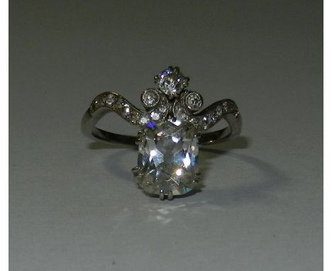 An early 20th century diamond ring, the old cushion cut diamond approximately 1.9 carats, graded as approximately VS clarity 