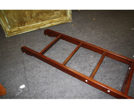A 20th century Craftsman made mahogany library ladder, 244cm high