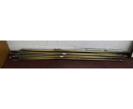 Collection of adjustable brass curtain/tapestry poles 