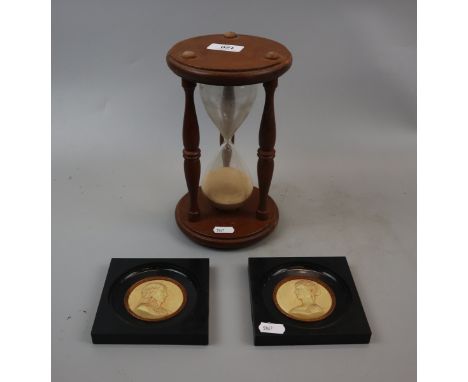 Sand timer and plaques 