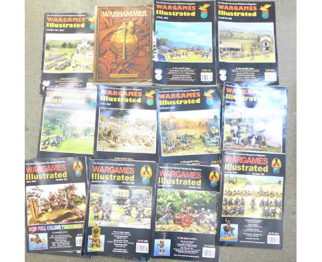 Twenty-five editions of War Games Illustrated Magazine and Warhammer Rule Book, Sixth Version 