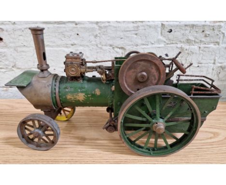 A scratch built live steam engine, 50cm length, 8cm boiler diameter. 
