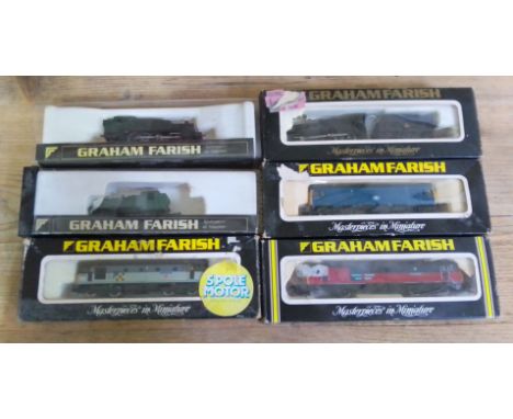A group of six Graham Farish by Bachmann N gauge engines 