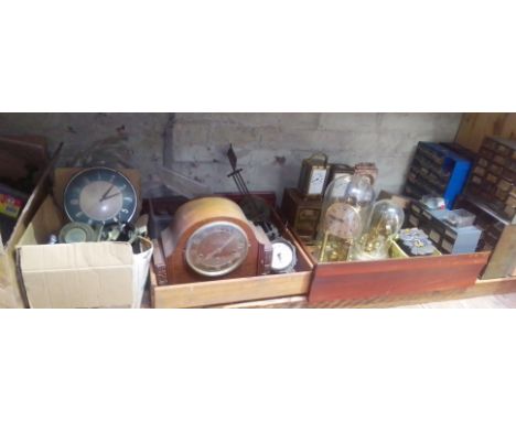 A quantity of clock spares including carriage clocks etc. 
