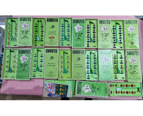 A group of 21 HW Subbuteo teams in original boxes plus 1 other to include 19,101,138 (full sets), 91,168,5,184,101,42,79,80,1