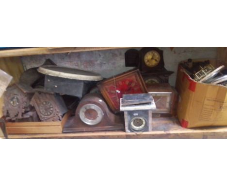 A quantity of clock spares including wall clocks, mantle clocks etc. 