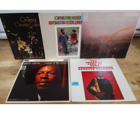 Five Ornette Coleman LPs comprising Change of the Century SAH-K 6099, The Shape of Jazz to Come Atlantic 588022, On Tenor Atl