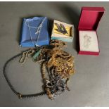 A small selection of costume jewellery, various styles.