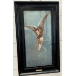 A print of Cupid and Psyche titled "Reunion" by E J Harrington in a black ebonised frame