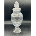 A glass apothecary jar with spiral glass lid (H34cm)