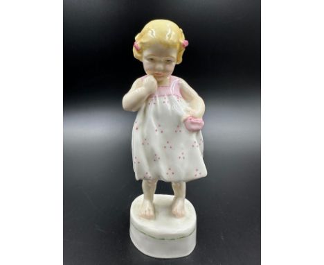 A small Royal Worcester figurine a young girl titles "Only Me"