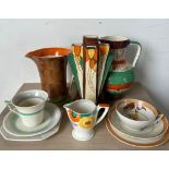 A selection of Myott china including vases, jugs and tea cups