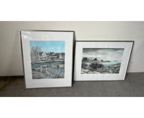 Two etching prints limited edition signed (Frame 51cm x 64cm)