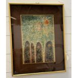 An impressionist oil on board by Adel Shaheen titled Kurnor Luxor and dated 1963