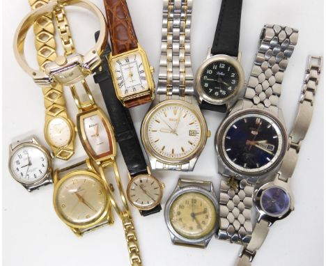 A collection of Watches and watch heads to include Tissot, Seiko, Omega, Roamer etc Condition Report:Not available for this l