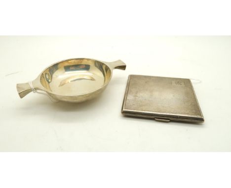 A George VI Scottish silver quaich, of plain form, by Brooks &amp; Son, Edinburgh 1936, and a George VI cigarette case with e