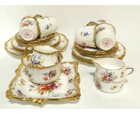 A Hammersley Lady Patricia pattern teaset and a further milk jug and sugar bowl Condition Report:Available upon request