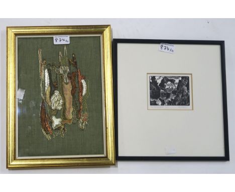 SCOTTISH CONTEMPORARIES AND OTHERS&nbsp; Eleven various artworks and embroideries including a large print of a white horse, a