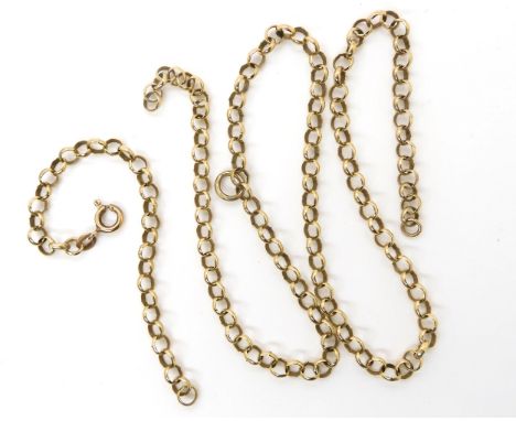 A 9ct gold heavy belcher chain, (af length of bits together 60cm) weight 17.1gms Condition Report:Available upon request