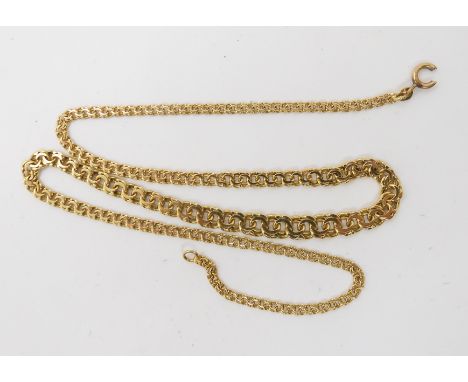 A bright yellow metal fancy chain the chain end stamped 750, weight 15.2gms Condition Report:Available upon request