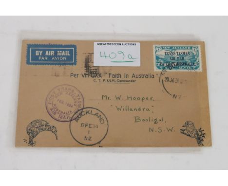 NEW ZEALAND 1934 FIRST FLIGHT COVER&nbsp;KLM Flight Covers - A box file of written up KLM flight covers, from start of KLM an