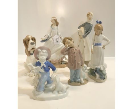 Six assorted figures including Lladro, Nao etc Condition Report:Available upon request