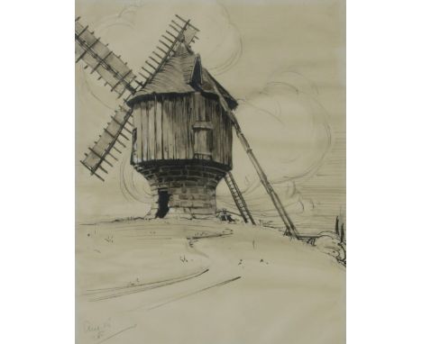 MISS DEWAR&nbsp;Mill at Quimper, pen, ink and pencil, 23 x 17cm Condition Report:Available upon request