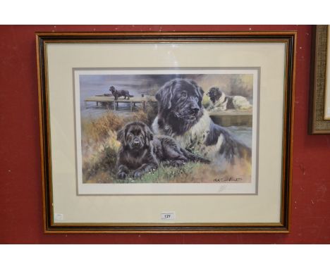 Mick Cawstons, after, Newfoundlands signed limited edition colour print,  392/550, framed