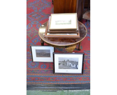 A 1940's mahogany occasional table, circular top, cabriole supports, club feet;  Local Interest Photographs - a bit of Eccles