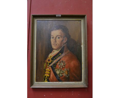 Bullock after Goya, portrait, Duke of Wellington, oil, signed, dated '69, framed 