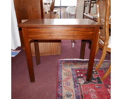A Georgian mahogany Chippendale style centre table on square section chamfered supports H.76 W.88 D.55 