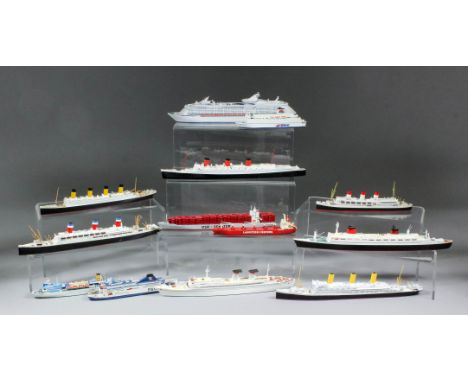 A collection of 102 diecast model ships, including - R.M.S Queen Mary and R.M.S Titanic, scale models by makers Triang, Merca