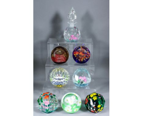 Fifteen limited edition Caithness glass paperweights, including - A rare Caithness glass paperweight "Celebration Streamers",