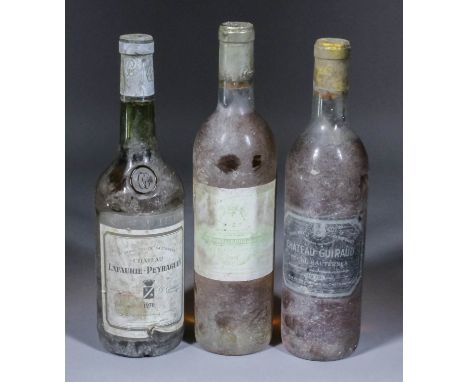 Six of bottles of vintage Sauternes including - one bottle of 1970 Chateau Guiraud, three bottles of 1970 Chateau Filhot, and