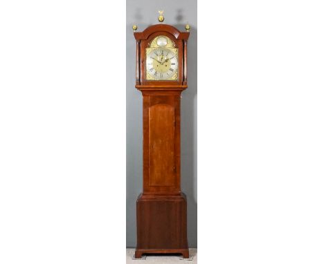 A late 18th Century mahogany longcase clock by Edward Blowers of Beccles, the 12ins arched top brass dial with silvered chapt