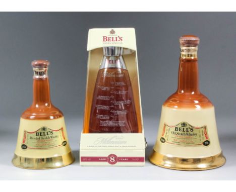 A bottle of Bell's "2000 Millennium" 8 year old blended whisky (70cl), in presentation pack, five bottles of Bell's Old Scotc